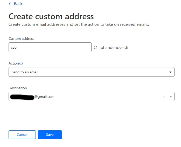 create custom address 