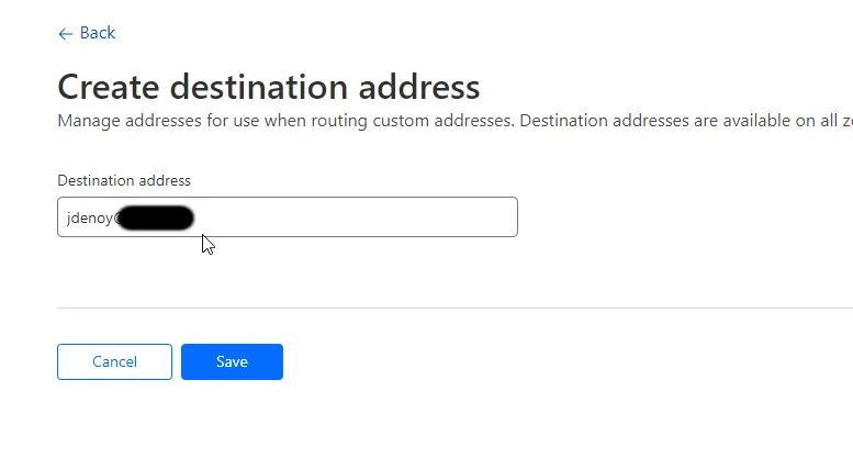 create custom destination address