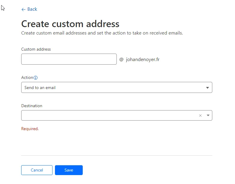 create custom address